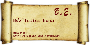 Bölcsics Edna névjegykártya